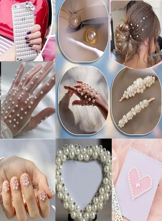 INDIKONB Half Cut Pearls for Craft | Off White Cream Colour Flat Back Beads for Jewelry Making and Crafts (Off White-3mm) - Image 3